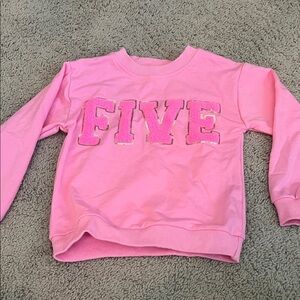Pink Kids Five Sweatshirt